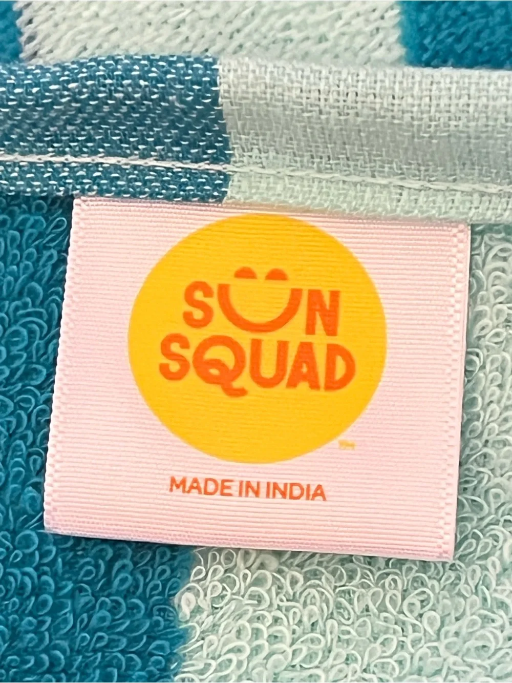 Sun Squad Blue and Teal Striped Beach Towel